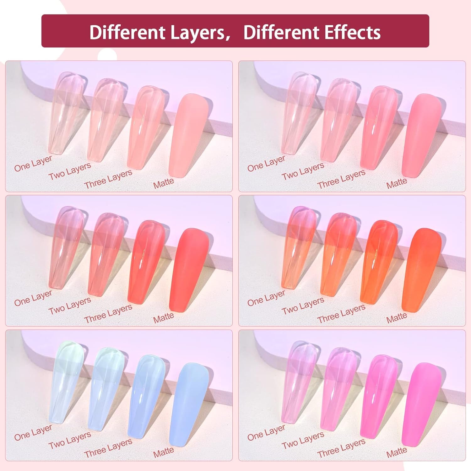 Jelly Gel Nail Polish Set, 30 Colors Translucent Nude Pink Transparent Nail Polish Set with 180 Sheer/Matte/Glossy Effects for Nail Salon DIY Home Christmas Holiday Gift Set