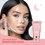 Collagen Overnight Wrapping Peel off 75Ml Facial Mask Korean Collagen Night Wrapping Mask Deeply Hydrates Night Care Mask Cream