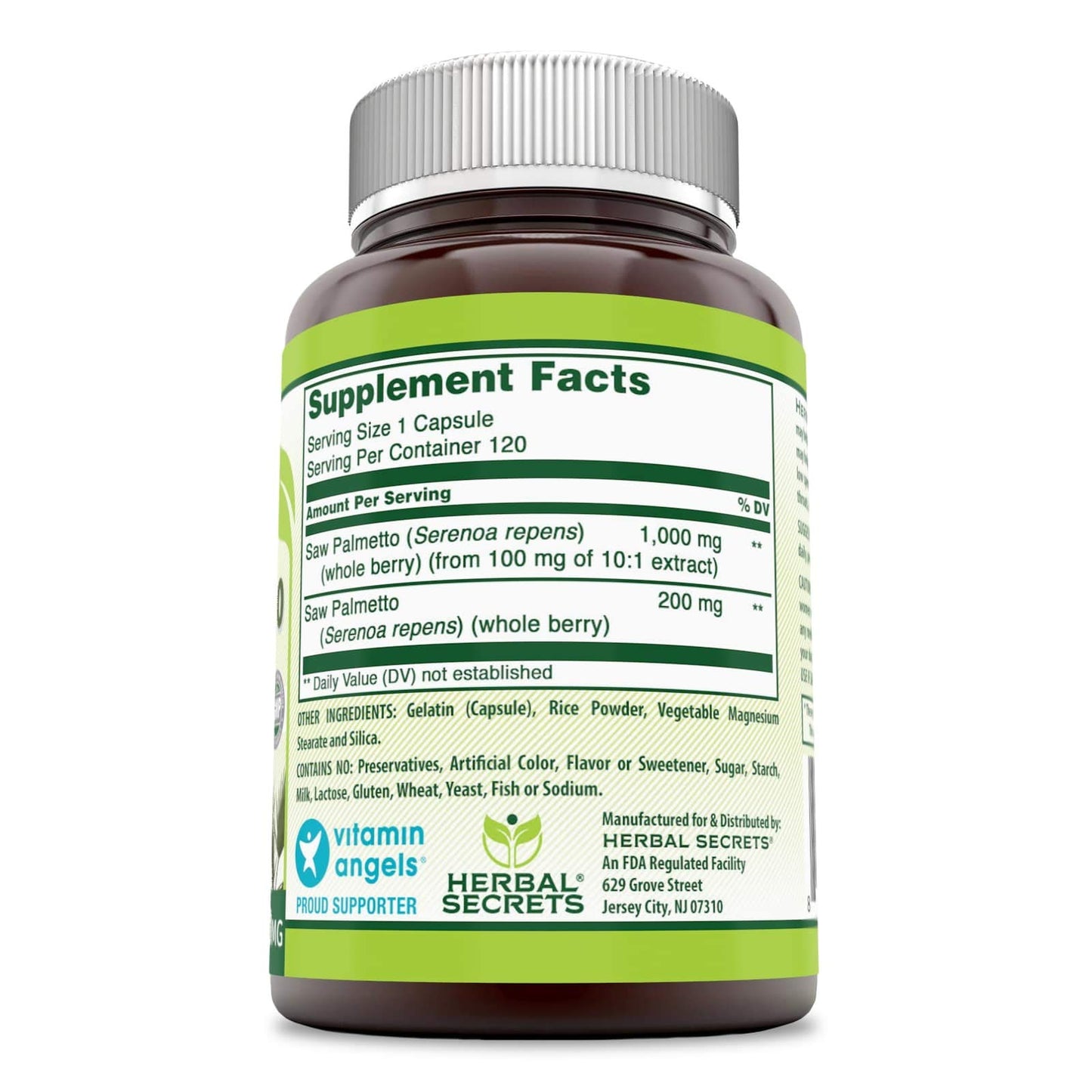 Saw Palmetto Complex 1200 Mg 120 Capsules Supplement | Non-Gmo | Gluten Free | Made in USA