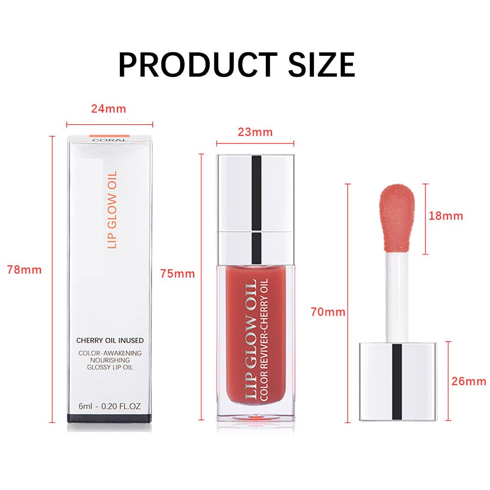 Hydrating Lip Glow Oil, Moisturizing Lip Glow Oil, Lip Plumper Gloss, Transparent Lip Gloss, Lip Oil, Plumping Lip Oil, Lip Balm, Tinted Lip Balm Lip Care (Pink)