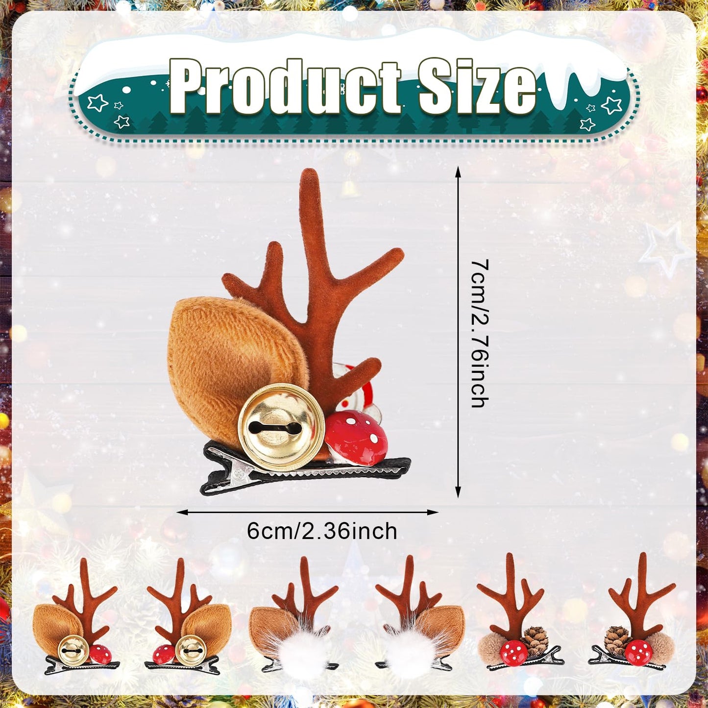 3Pcs Christmas Hair Clips, Christmas Hair Pins Christmas Hair Accessories Christmas Hair Clips for Girls Cute Christmas Hairpin for Christmas Party Women Girls