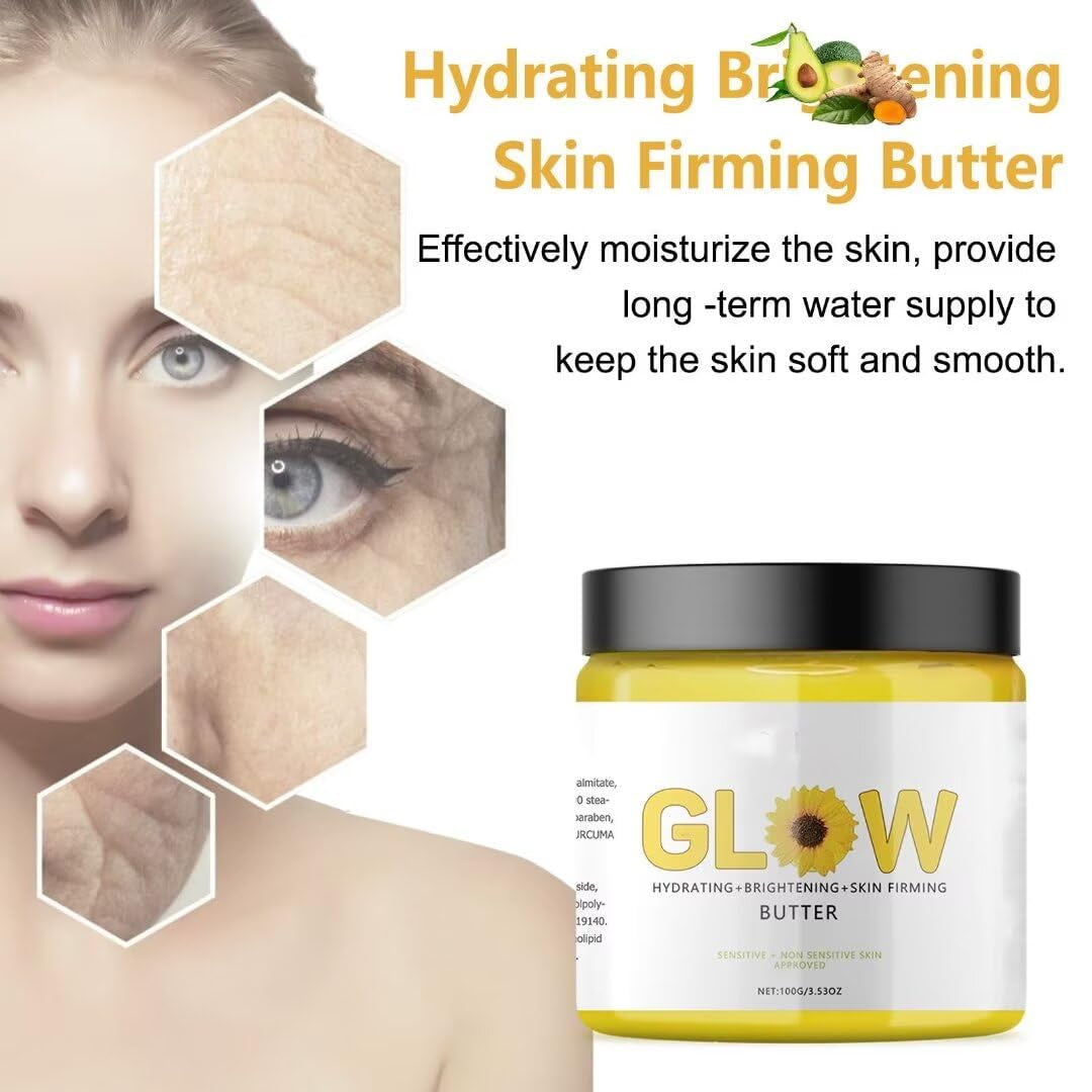 Turmeric Glow Combo Skincare Set Face Wash Scrub Butter anti Aging Moisturizer for Wrinkles, Soothing Hydrating Turmeric Skincare Set for Face & Body