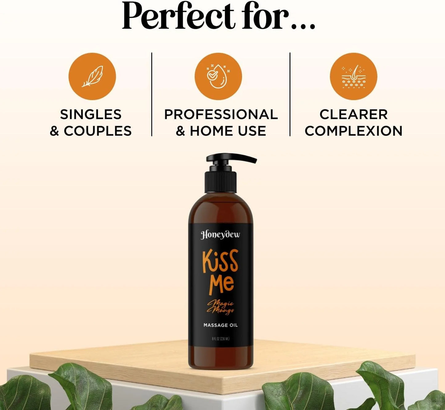 Mango Sensual Massage Oil for Couples - Alluring Tropical Full Body Massage Oil for Date Night and Nourishing Body Moisturizer with Sweet Almond - Vegan Non Staining Non Greasy Smooth Gliding Formula