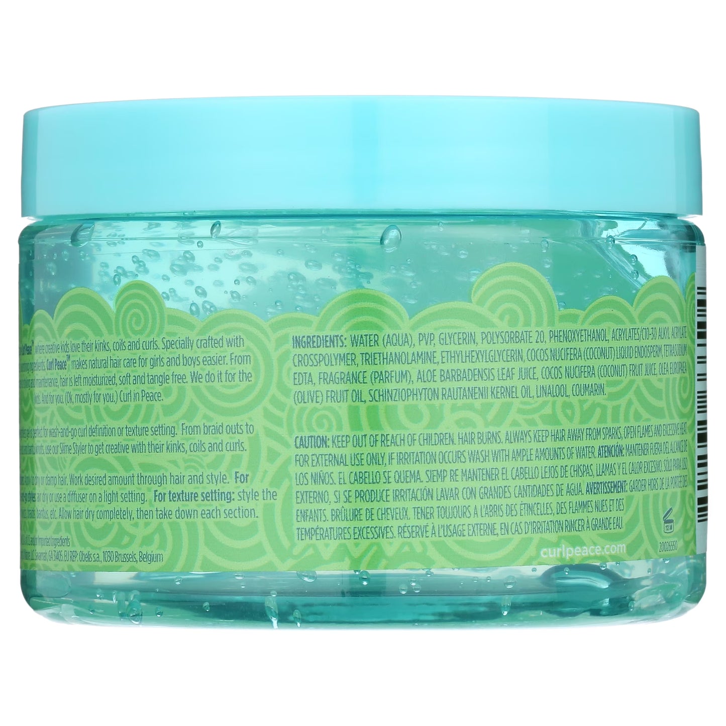 Curl Peace Nourishing Slime Styler Jar Hair Styling Gel, 12 Oz., Female