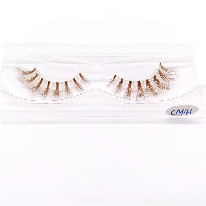 Xinemilin BLONDE 3D Mink Fake Lashes Wholesale Natural Individual Brown False Eyelashes Makeup 15 25Mm Lash Extension Supplies