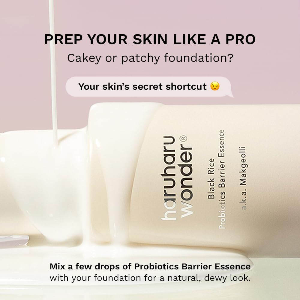 Wonder Black Rice Probiotics Barrier Essence, Skin Flooding & Layering, Strengthens Skin Barrier, Moisturizes, Glowy Radiant Skin, Ceramide & Panthenol, Holiday Stocking Stuffer, 4.05 Fl.Oz