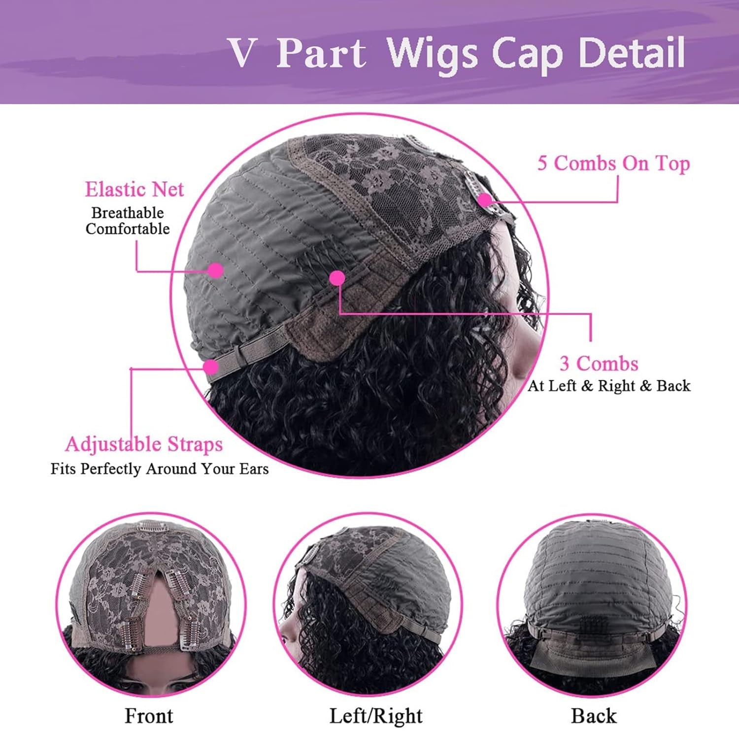 V Part Wig Human Hair No Leave Out Thin Part Wig Glueless Wigs Human Hair Pre Plucked Upgrade U Part Human Hair Wig Beginner Friendly No Sew in No Glue 150% Density 16 Inch