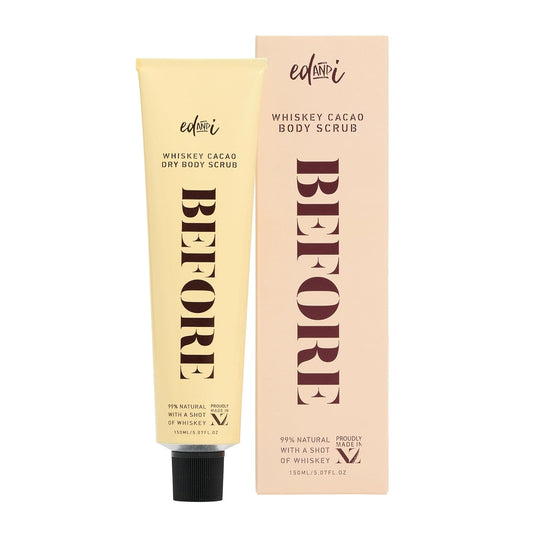 BEFORE Whiskey Cacao Dry Body Scrub, Gentle, Softens, Smooths, Moisturizing, Exfoliating, Removes Dead Skin, 5.07 Oz