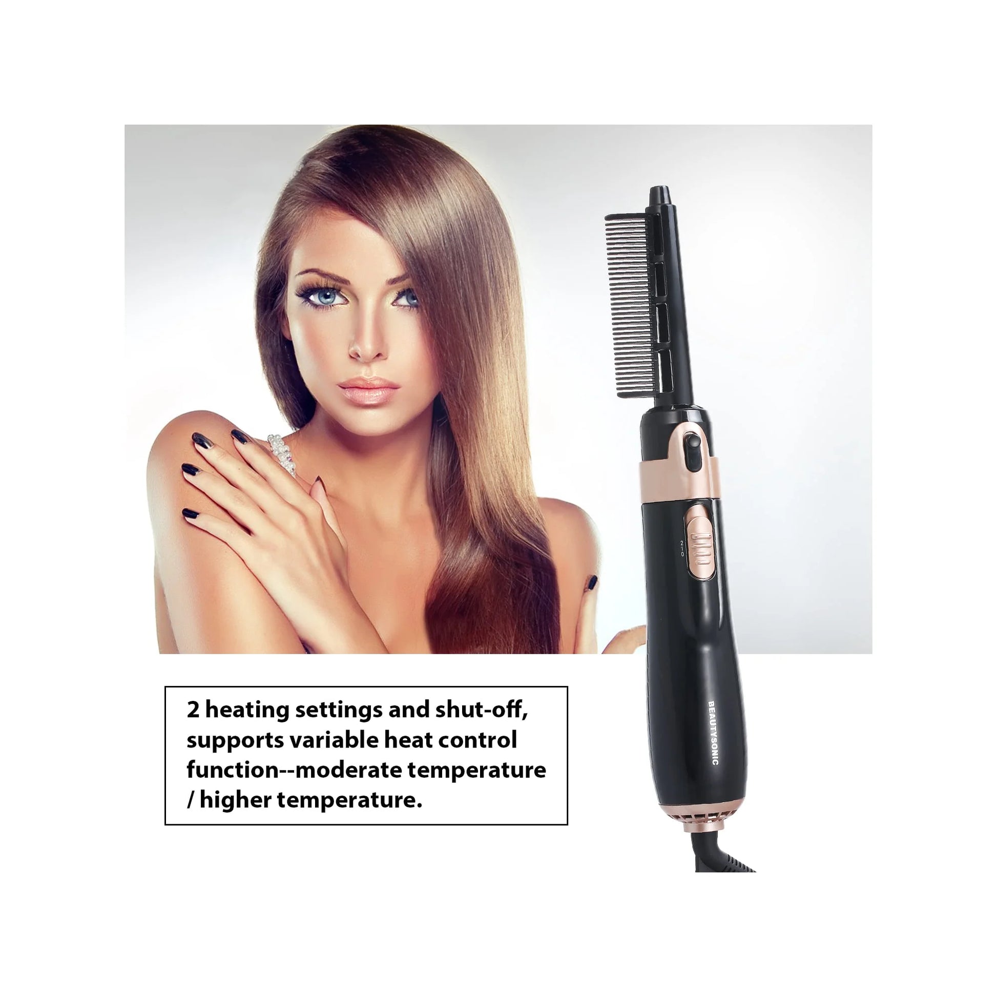 Hair Dryer Brush, 4 in 1 Hot Air Brush for Straightening/Curling/Drying,For Women Hair Dryer Styler and Volumizer Hair Curler Straightener Blow with Comb,Detachable Design for Travel Salon